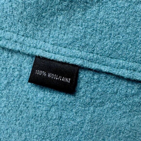 Lafayette 148 New York Wool Full Zip Seamed Collarless Jacket Blue - Picture 4 of 6